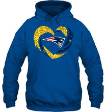 Load image into Gallery viewer, New England Patriots heart love golden glitter pattern hurricane shirt