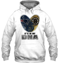 Load image into Gallery viewer, New England Patriots and Boston Bruins it's my dna love fingerprints shirt