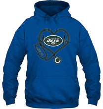 Load image into Gallery viewer, New York Jets nurse scope love heartbeat shirt