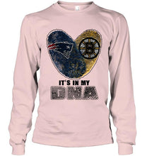 Load image into Gallery viewer, New England Patriots and Boston Bruins it's my dna love fingerprints shirt