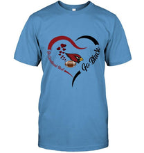 Load image into Gallery viewer, Go Cardinal red Go black Arizona Cardinals fan heart shirt