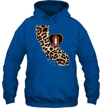 Load image into Gallery viewer, Stanford Cardinal Leopard State Map love shirt