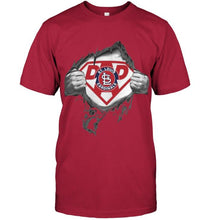 Load image into Gallery viewer, St. Louis Cardinals dad superman shirt
