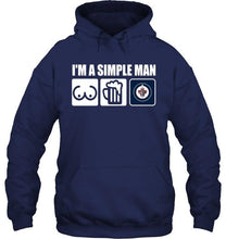 Load image into Gallery viewer, I'm simple man loves bobs beer Winnipeg Jets fan shirt