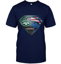 Load image into Gallery viewer, New York Jets and Buffalo Bulls superman american flag layer shirt