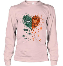 Load image into Gallery viewer, New York Jets and New York Mets tiny hearts shaped fan shirt