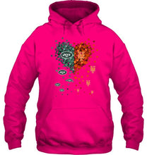 Load image into Gallery viewer, New York Jets and New York Mets tiny hearts shaped fan shirt