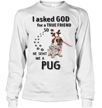 Load image into Gallery viewer, I asked god for true friend so he sent me a Pug shirt
