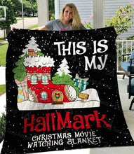 Load image into Gallery viewer, this is my hallmark christmas movie quilt blanket