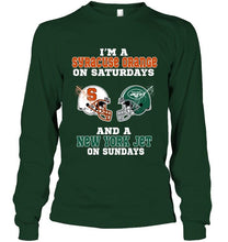 Load image into Gallery viewer, I'm Syracuse Orange on saturdays and New York Jet on sundays shirt