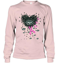 Load image into Gallery viewer, New York Jets tiny heart love shaped br east cancer shirt