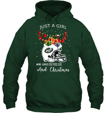Load image into Gallery viewer, Just a girl who love New York Jets and christmas fan shirt