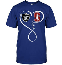 Load image into Gallery viewer, Oakland Raiders Stanford Cardinal love heart shirt