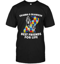 Load image into Gallery viewer, Autism gramma &amp; grandson best friends for life shirt