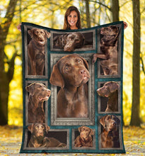 Load image into Gallery viewer, chocolate labrador for dog lover quilt blanket