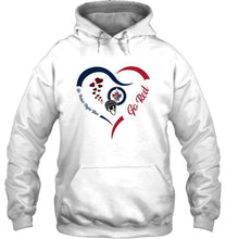 Load image into Gallery viewer, Go Polar night blue Go red Winnipeg Jets  fan heart shirt