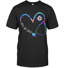 Load image into Gallery viewer, Let's go Winnipeg Jets dyed nurse scope love shirt