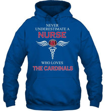 Load image into Gallery viewer, Never underestimate a nurse who loves the Cardinals Arizona Cardinals fan shirt