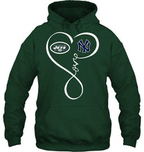 Load image into Gallery viewer, New York Jets New York Yankees love heart shirt