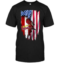 Load image into Gallery viewer, St Louis Cardinals flag ripped american flag shirt