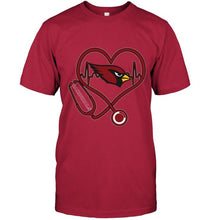 Load image into Gallery viewer, Arizona Cardinals nurse scope love heartbeat shirt