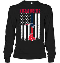 Load image into Gallery viewer, Massachusetts New England Patriots Boston Red Soxamerican flag shirt
