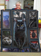 Load image into Gallery viewer, 3d huge black cat quilt blanket