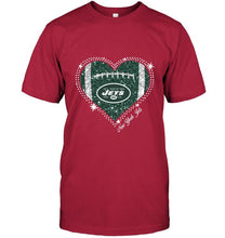 Load image into Gallery viewer, New York Jets heart glitter pattern fan simpson shirt