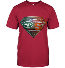 Load image into Gallery viewer, New York Jets and Syracuse Orange superman american flag layer shirt