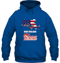 Load image into Gallery viewer, New England Patriots Massachusetts 4th July independence day american flag shirt