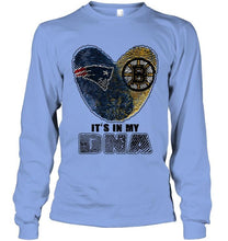 Load image into Gallery viewer, New England Patriots and Boston Bruins it's my dna love fingerprints shirt
