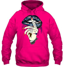 Load image into Gallery viewer, Shut the f ck up sexy New England Patriots glittering lips shirt