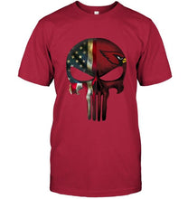 Load image into Gallery viewer, Arizona Cardinals skull american flag shirt