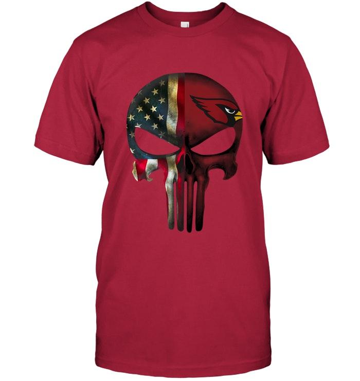 Arizona Cardinals skull american flag shirt